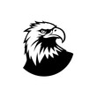 simple eagle hawk black and white logo vector illustration template design