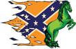 vector Illustration of a horse with confederate flag