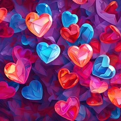 Canvas Print - background with hearts