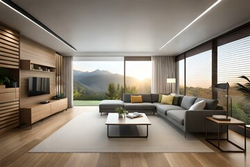 Wall Mural - modern living room architect