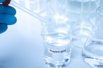 Poster - Propylene glycol in container, chemical analysis in laboratory