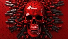 Art With Skull And Weapon Texture