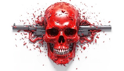 Art with skull and weapon texture