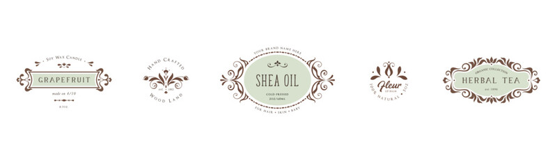 Wall Mural - universal label, logo and scroll elements. ornate vintage frames. classic calligraphy swirls, swashe