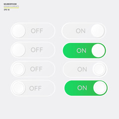 Aufkleber - The on and off power buttons are on white background, with ON and OFF set icons. Power Switch sign and symbol, electric power, vector.