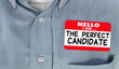 © iQoncept - The Perfect Candidate Job Interview Hire New Employee Hello Name Tag 3d Illustration