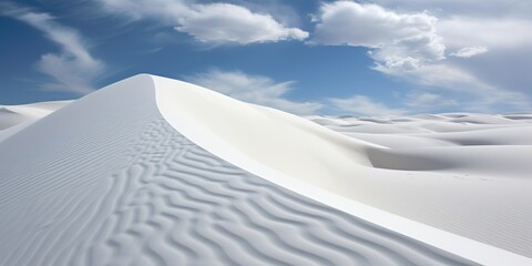 Wall Mural - AI Generated. AI Generative. Beautiful white sand dune with blue sky. Graphic Art