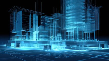 Aufkleber - Architecture using BIM technology, generative ai