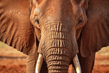 Wall Mural - Beautiful African elephant close-up in Tsavo Park in Kenya. Generative AI