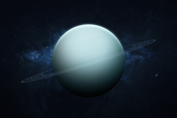 Wall Mural - uranus, galaxy and stars. view of uranus - planet gas-giant of the solar system. this image elements