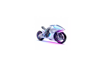 3D illustration of futuristic motorbike isolated on white background