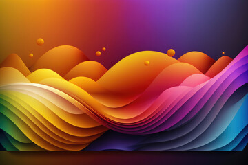 Wall Mural - abstract colorful background with rainbow colored waves. generative ai
