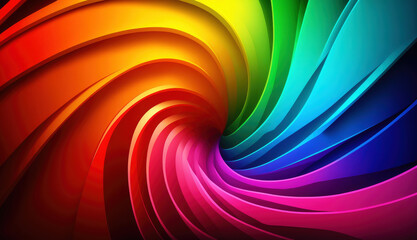 Wall Mural - abstract colorful background with a rainbow swirl. generative ai