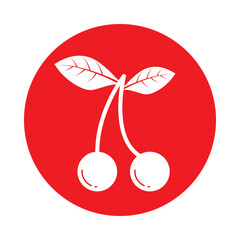 Poster - fresh cherry fruit icon