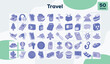 Travel blue icons pack