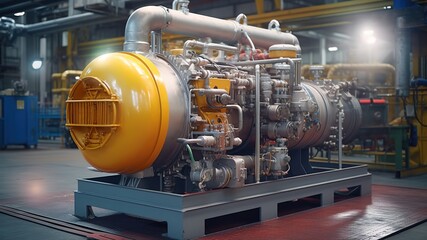 huge industrial compressor in production. generative ai