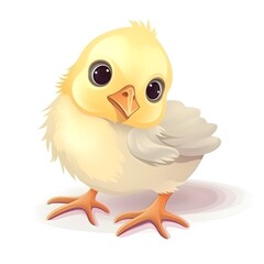 Wall Mural - Cheerful clipart of a cute and lively baby chick