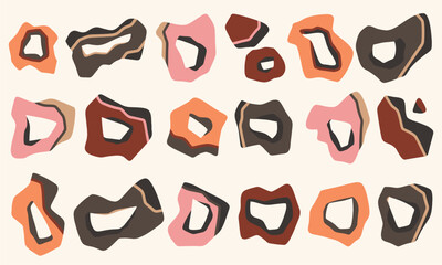Wall Mural - Set of different abstract shapes and patterns. Hand drawn doodles. Modern fashion illustration. Flat design, cartoon drawing, vector.