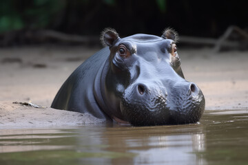 hippopotamus in water