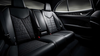 back black leather seat of the car isolated. generative ai
