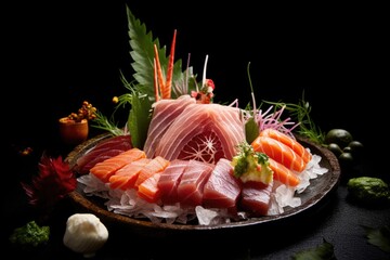 Wall Mural - Sashimi food photography - made with Generative AI tools