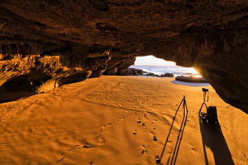 Canvas Print - CB Inside cave camera ceiling sun