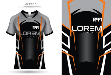 Sports jersey and t-shirt template sports jersey design vector mockup. Sports design for football, racing, gaming jersey. Vector