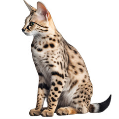 Wall Mural - a serval on a transparent background png isolated generative ai