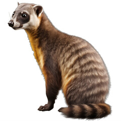 Wall Mural - a brown and black ferret on a transparent background png isolated generative ai