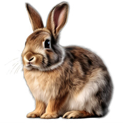 Wall Mural - a brown and white rabbit on a transparent background png isolated generative ai