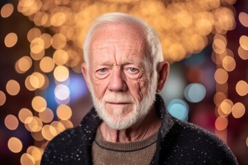 Sticker - Portrait of a senior man on a bokeh background.