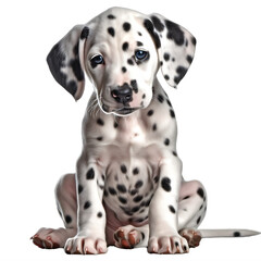 Wall Mural - a dalmatian puppy on a transparent background png isolated generative ai