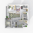 3d rendering of furnished home apartment