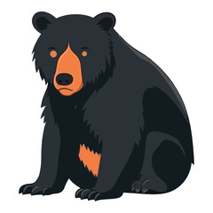 Sticker - Cute grizzly bear cub sitting in nature