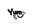 © 4youstudio - Yum Yum text. Only one single word. Printable graphic tee. Design doodle for print.