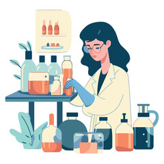 Wall Mural - Female scientist in lab coat medicine