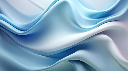 Wall Mural - Abstract light blue silk wave wallpaper. 