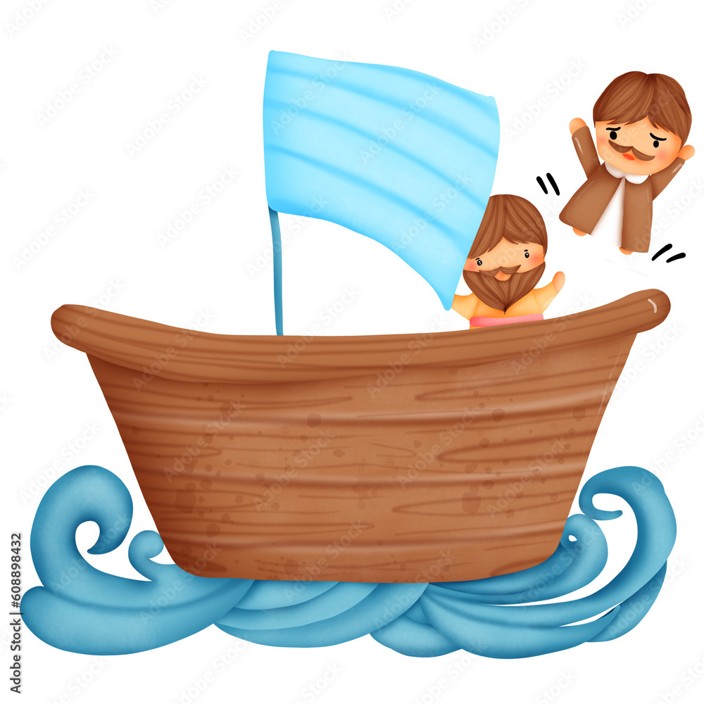 Jonah and the whale from bible story.in the boat with storm and God ...