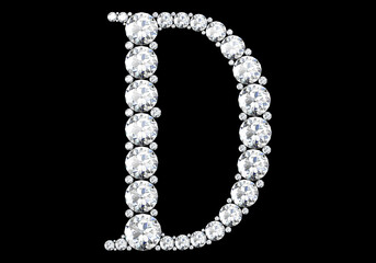 Wall Mural - Diamond letters with gemstones (high resolution 3D image)