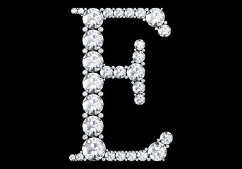 Canvas Print - Diamond letters with gemstones (high resolution 3D image)