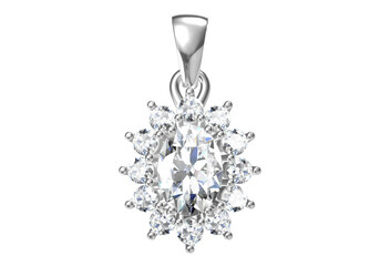 Canvas Print - The beauty diamond pendant.(high resolution 3D image)