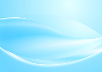 Abstract blue white smooth blurred waves background. Vector graphic design