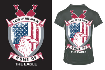 Wall Mural - American Eagle and flag vector illustration, perfect for t-shirt design and annual event logo design