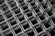 Stacked welded wire mesh in cold plant storehouse macro view