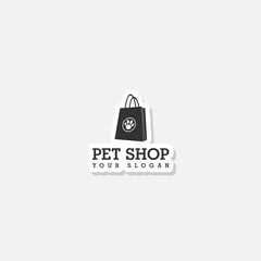 Sticker - Pet shop bag logo sticker icon