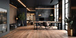 © Nilima - modern office with wood floor and light grey walls