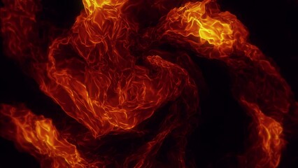 Wall Mural - Spiral Abstract Raging Fire Inferno Background Loop