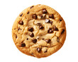 Chocolate chip cookie isolated on transparent background. PNG format