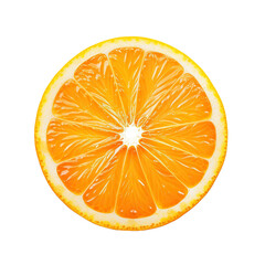 orange slice a pineapple with green leaves on a transparent background. Generative AI