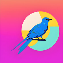 Illustration Of A Blue Dove For Logo Design. Generative AI